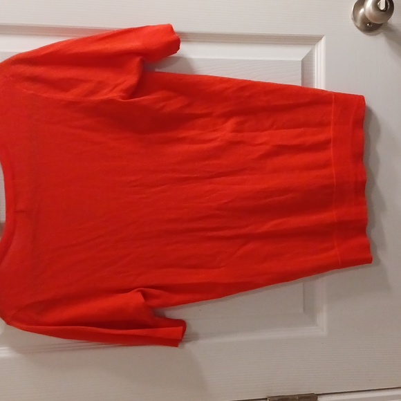 The Limited Cardigan Sweater Button Down Open Knit Short Sleeve Orange Size SML - Picture 3 of 3